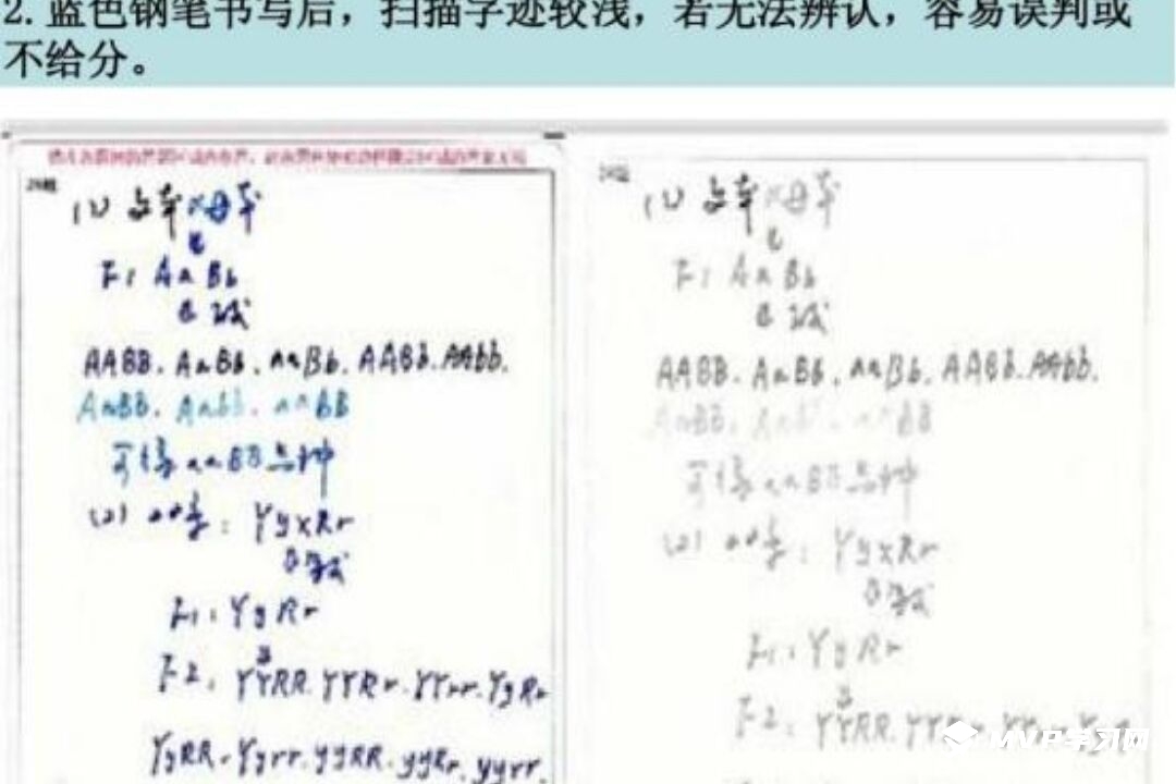 你在試卷上寫的字，對比電腦閱卷中看到的字，差距真的很明顯